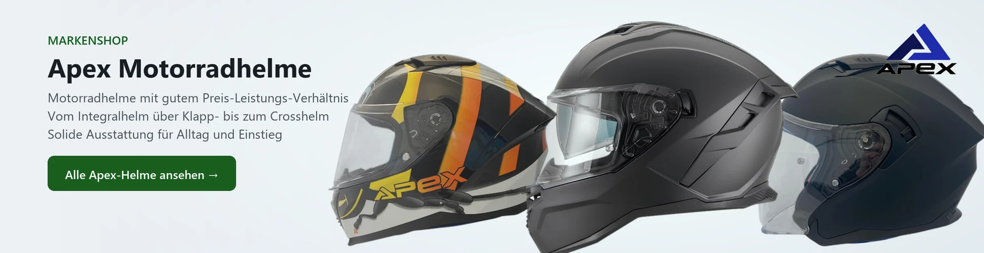 Apex Motorradhelme – Produktauswahl im Markenshop