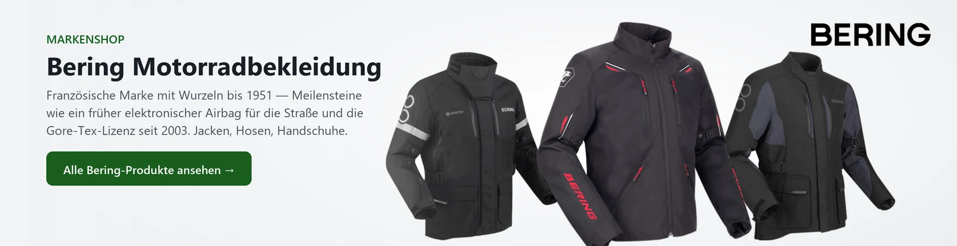 Bering Motorradbekleidung – Produktauswahl im Markenshop
