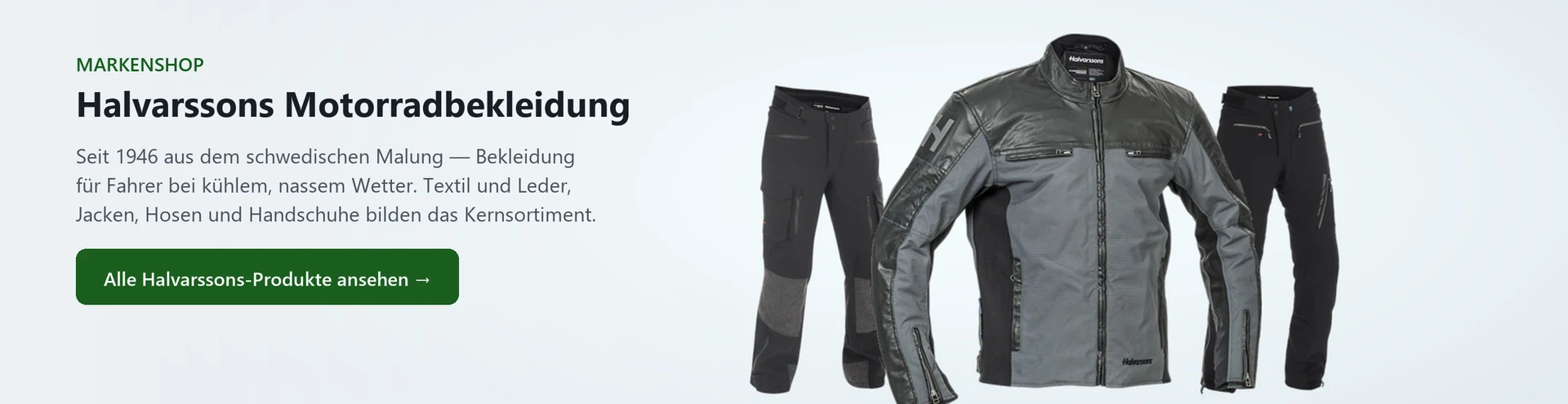 Halvarssons Motorradbekleidung – Produktauswahl im Markenshop