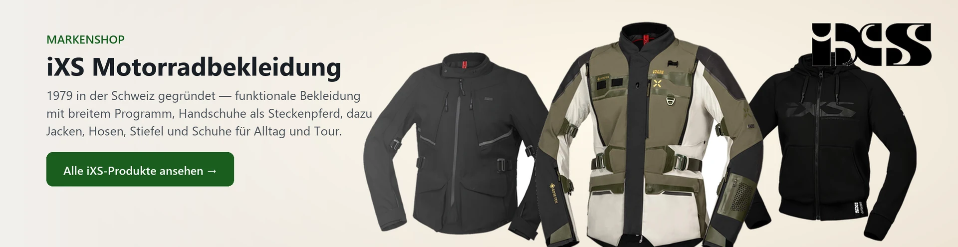 iXS Motorradbekleidung – Produktauswahl im Markenshop