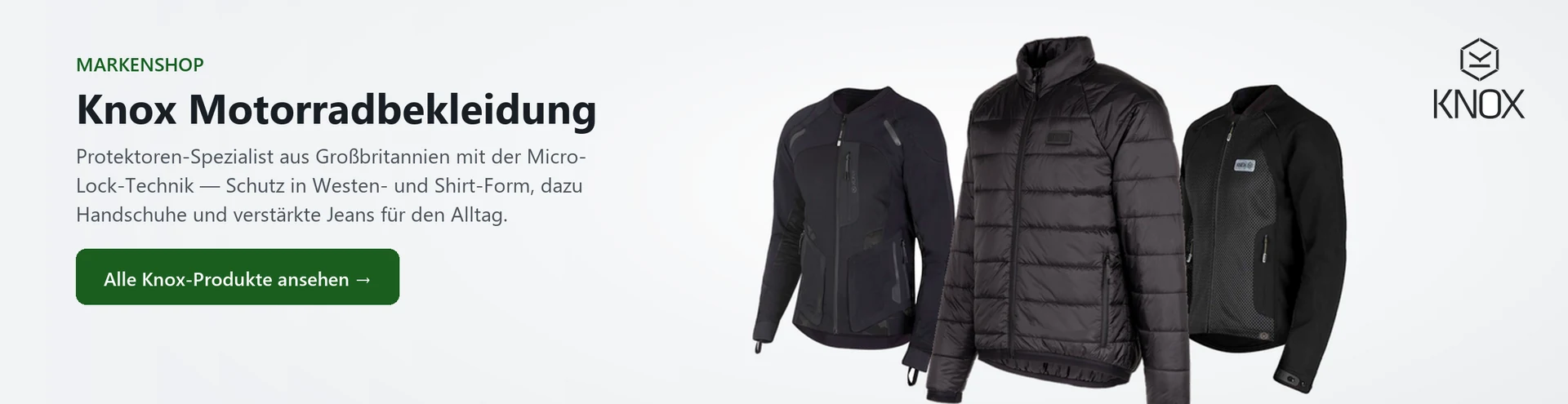 Knox Motorradbekleidung – Produktauswahl im Markenshop
