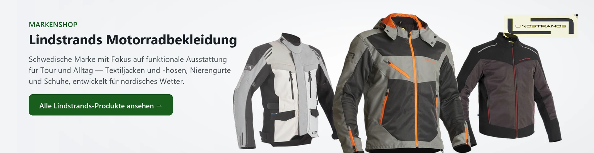 Lindstrands Motorradbekleidung – Produktauswahl im Markenshop