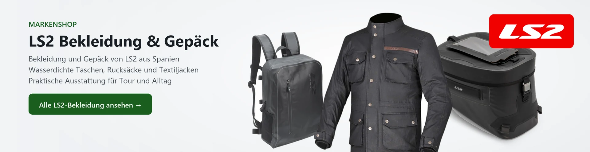 LS2 Bekleidung & Gepäck – Produktauswahl im Markenshop