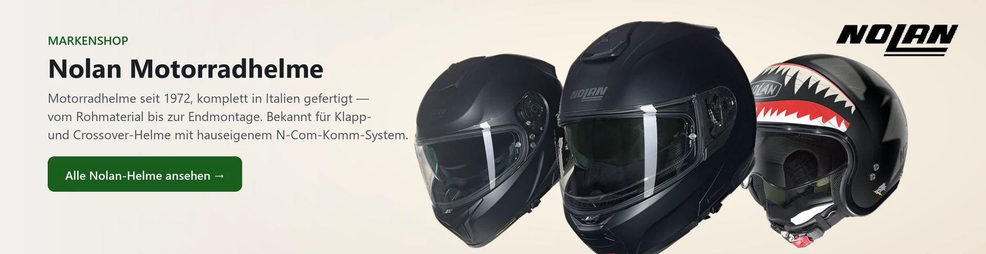 Nolan Motorradhelme – Produktauswahl im Markenshop