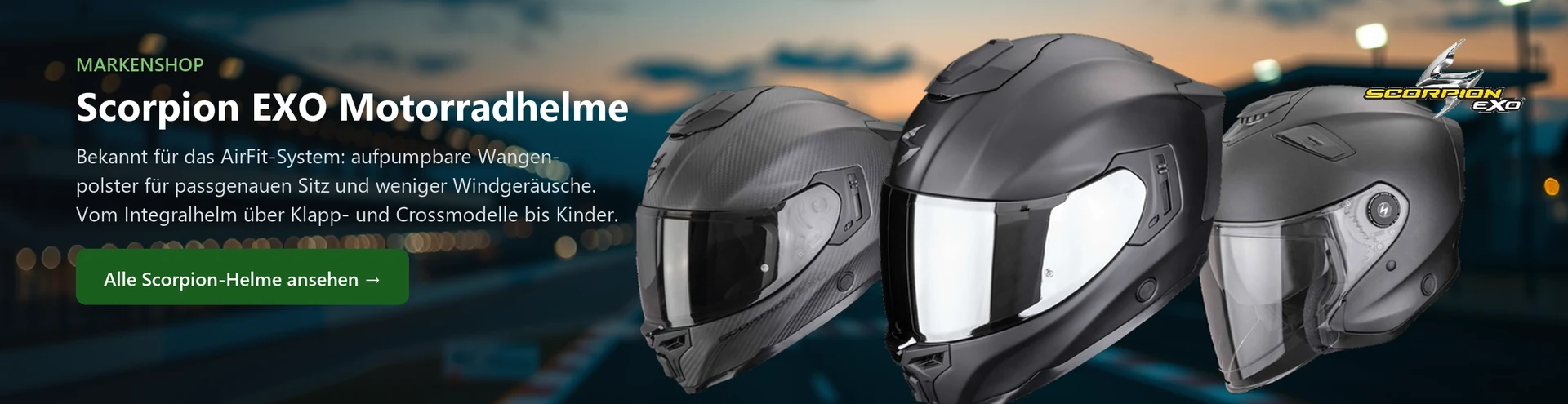 Scorpion EXO Motorradhelme – Produktauswahl im Markenshop