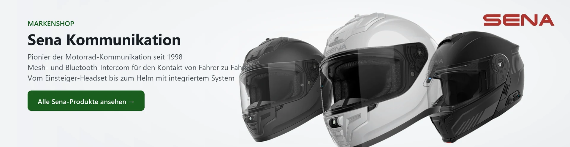 Sena Kommunikation – Produktauswahl im Markenshop