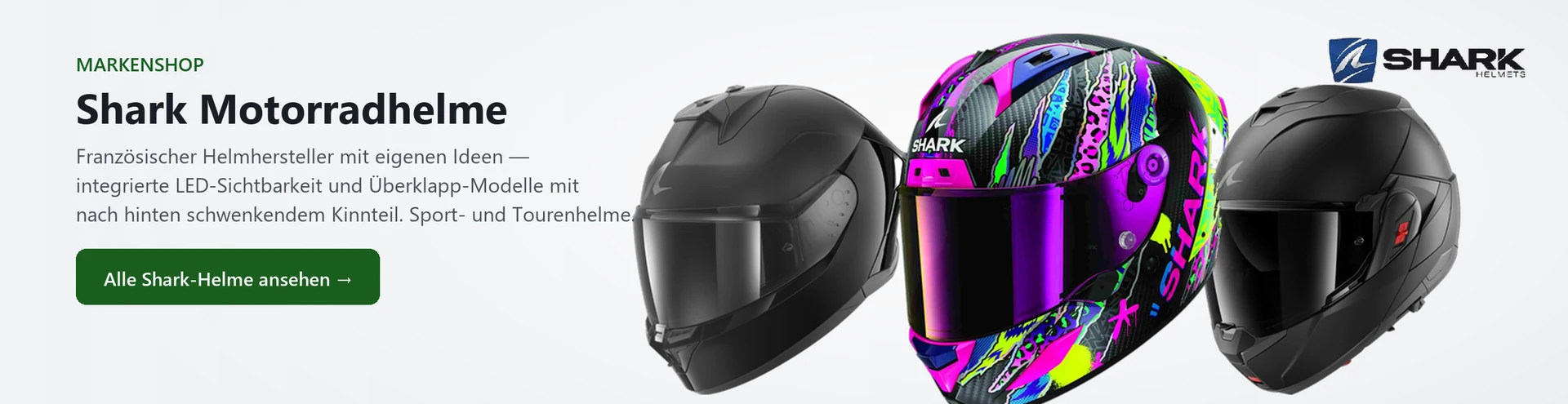 Shark Motorradhelme – Produktauswahl im Markenshop