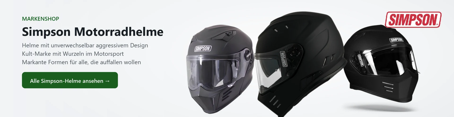 Simpson Motorradhelme – Produktauswahl im Markenshop