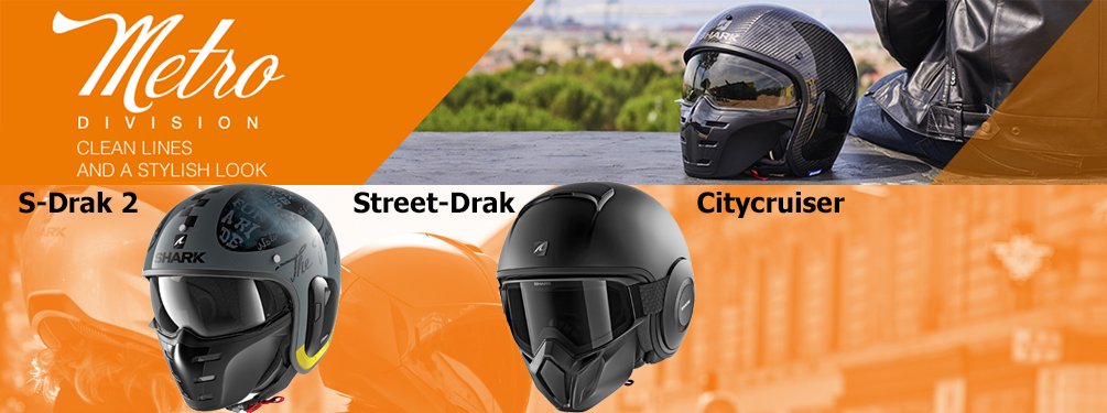 Shark Metro Division - Jethelme mit klarer Linie und stylischem Look Shark Metro Division - Jethelme mit klarer Linie und stylischem Look
