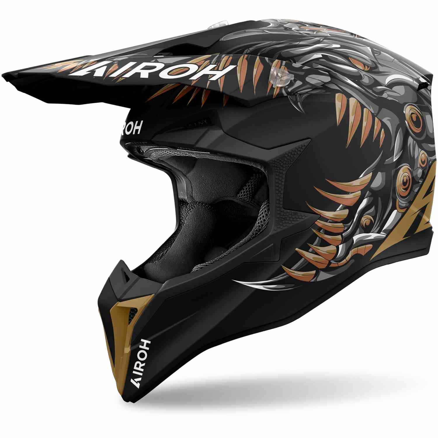Airoh Wraap Cyborg Off-Road Helmet Black/Brown Matte S