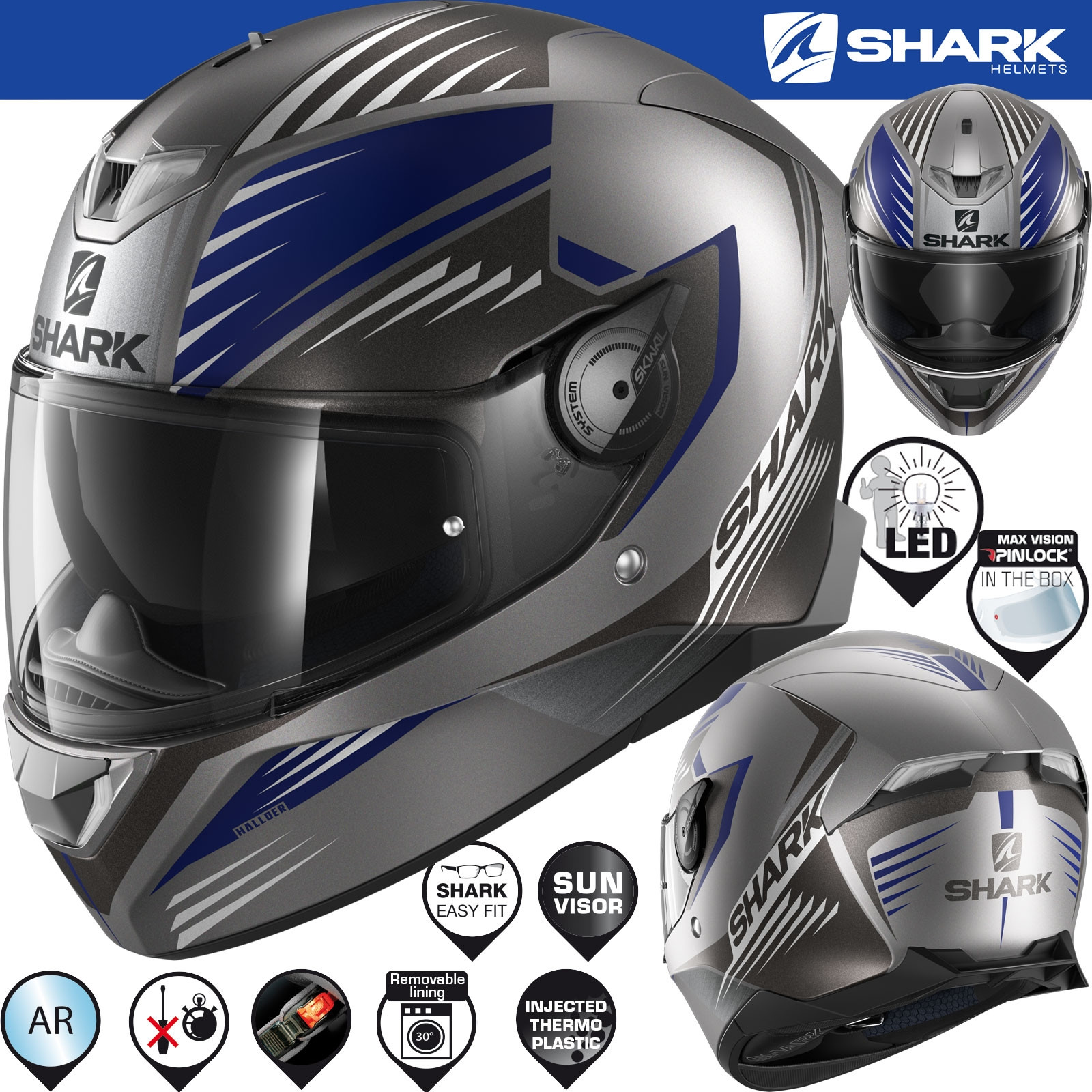 Shark SKWAL 2.2 Integralhelm mit LED | Bikeroutfit.de