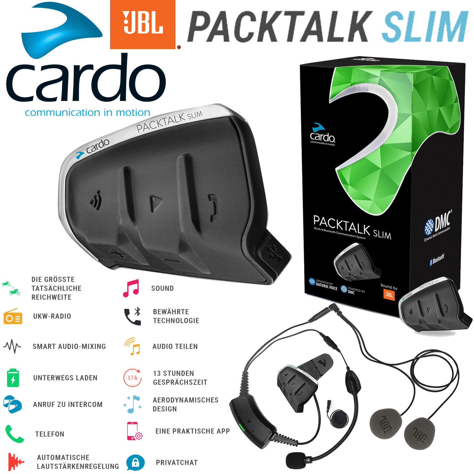 Cardo PACKTALK SLIM JBLSound kaufen Bikeroutfit.de