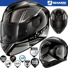 Shark Integralhelm D-SKWAL 2 mit Sonnenblende und 100% Max Vision Pinlock