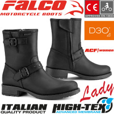 Falco Damen Motorradstiefel DANY 2 Leder wasserdicht mit D3O Protektoren und CE-Zertifizierung