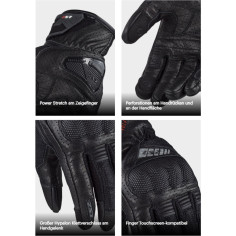 LS2 AIR RAPTOR MAN Motorradhandschuhe CE Leder mit Air-Mesh Power-Stretch und Protektoren