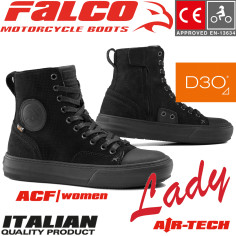 Falco Motorradschuhe LENNOX 2 für Damen Leder Sneaker CE mit D3O Protektoren