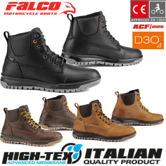 Falco Motorradschuhe PATROL Leder wasserdicht mit D3O Knöchelprotektoren und CE-Zertifizierung