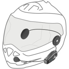 Interphone U-Com 8R Motorrad-Headset Gruppen-Mesh 2.0 Bluetooth 40mm HD-Lautsprecher
