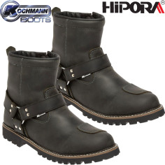 Kochmann Motorradstiefel ARIZONA mattes Leder kurz mit Ring und Nieten wasserdicht Hipora Membrane