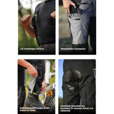 LS2 APOLLO MAN Motorradhose wasserdicht CE AAA 3-Lagen-Laminat Cordura Stretch mit Protektoren