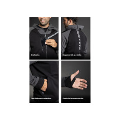 LS2 THROTTLE MAN Motorrad-Hoodie CE Kapuzen-Pulli mit Daumenschlaufen und Protektoren