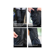 LS2 TRAVEL MAN Motorradhose CE AA wasserdicht mit Protektoren Thermofutter Stretch Anti-Rutsch-Sitzfläche