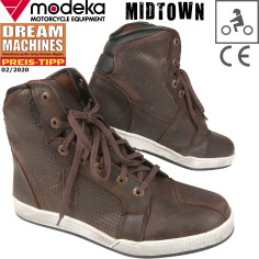 Modeka Motorradsneaker MIDTOWN Urban Leder Schuhe zum Schnüren mit CE und Protektoren