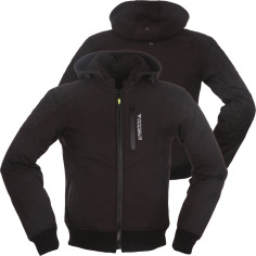 Modeka Motorrad-Softshell Jacke CLARKE mit abnehmbarem Hoodie Thermoweste und Protektoren