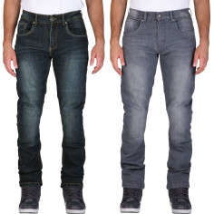 Modeka Motorradjeans GLENN II 2 Aramid Denim Stretch Hose mit CE A inklusive Knieprotektoren