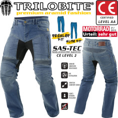 Trilobite Motorradjeans PARADO für Herren Regular Slim und Skinny Fit Aramid Hose CE AA mit SasTec Protektoren