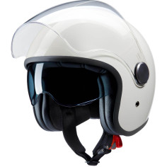Redbike RB-862 Jethelm altweiß ECE 22.06 Fiberglas mit langem Visier und Sonnenblende