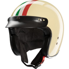 Redbike RB-802 Jethelm Italia Elfenbein Fiberglas ECE 22.06 inklusive Helmschirm