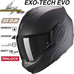 Scorpion Klapphelm EXO-TECH EVO 180 Grad Flip-Back mit Sonnenblende ECE 22.06 Pinlock