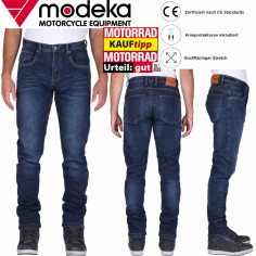 Modeka Motorradjeans SONIC MONO Mono-Layer Slim-Fit Hose CE A Aramid mit Knieprotektoren