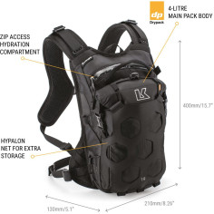 Kriega Trail 9 Adventure-Rucksack Motorrad 9 Liter ergonomisch mit QuadLoc-Lite