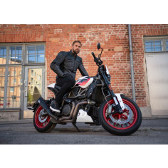Halvarssons HOLMEN Motorradjacke Leder wasserdicht CE Vintage mit Protektoren