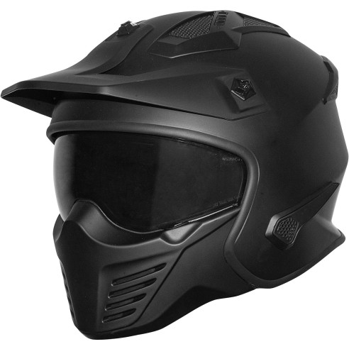 Germot Modularhelm GM 44 Jet und mit Combat StreetFight Jet Helm ECE 22.05 inkl. 2 Visieren