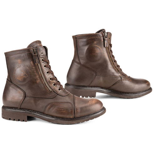 Falco Motorradstiefel AVIATOR Leder wasserdicht High-Tex CE Doppelreißverschluss D3O