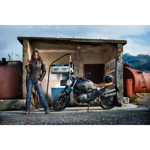 Held Damen-Lederjacke LAXY Motorradjacke mit Clip-In-Technologie und SAS-TEC Slim-Line Protektoren