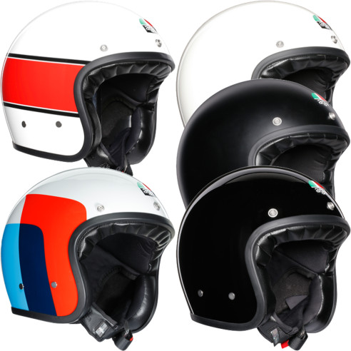 AGV Retro-Jethelm X70 LEGENDS mit Fiberglas Helmschale und Doppel-D Verschluss