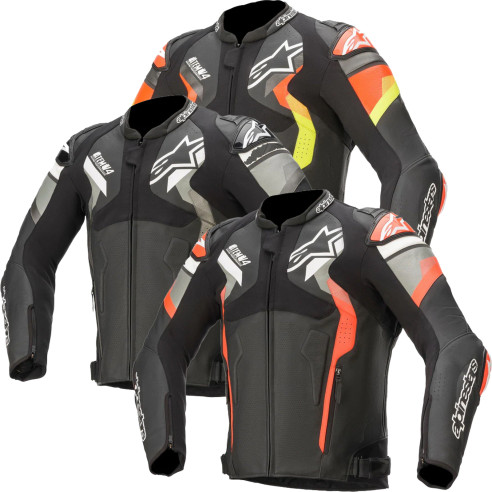 Alpinestars Motorradjacke ATEM V4 wasserdicht Premium-Leder CE mit Protektoren