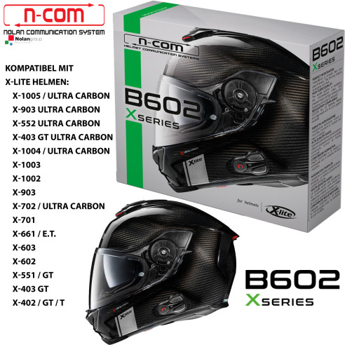 N-COM Headset B602 X für X-Lite Helme X-1005 903 403 Bluetooth HD Intercom