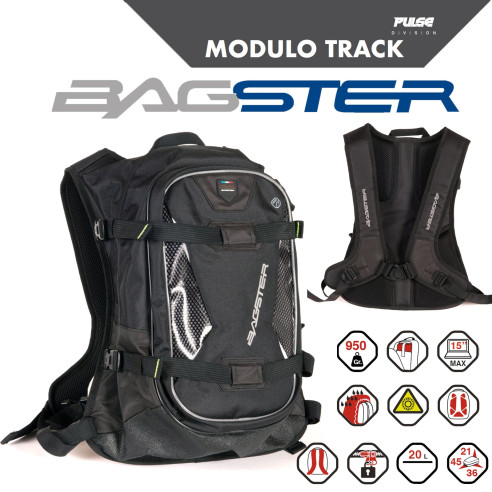 Bagster Motorrad-Rucksack MODULO TRACK 20 Liter 15 Zoll Computertasche ergonomisch reflektierend mit Regenschutz
