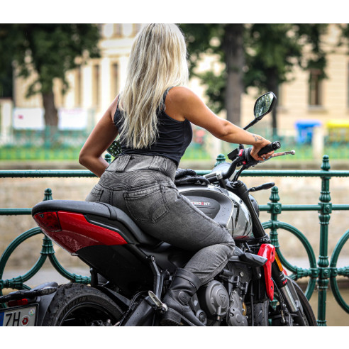 Trilobite Motorrad-Jeggings BELLA Damen CE AA Leggings Jeans Monolayer Stretch Denim mit Protektoren