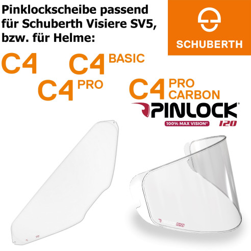 Schuberth Pinlock 120 für Visiere SV5 bzw. Helme C4 / C4 Basic / C4 Pro / C4 Pro Carbon / C4 Pro Women