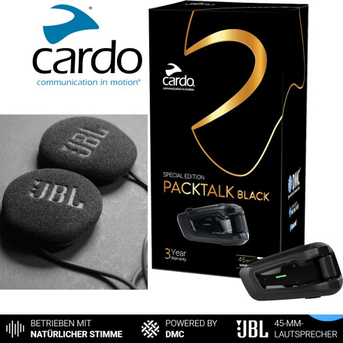 Cardo Motorrad-Headset PACKTALK BOLD Black Edition