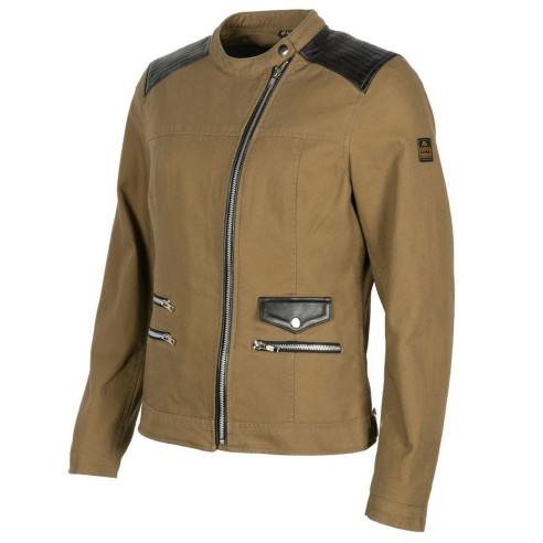 Helstons Damen-Motorradjacke CHER Ganzjahresjacke CE Aramid wasserdicht Canvas mit Mesh Innenfutter