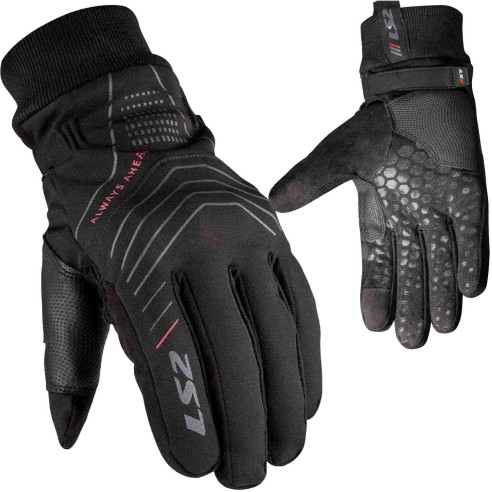 LS2 CIVIS MAN Motorradhandschuhe CE wasserdicht Samtfutter elastisch Zugschlaufe Klett