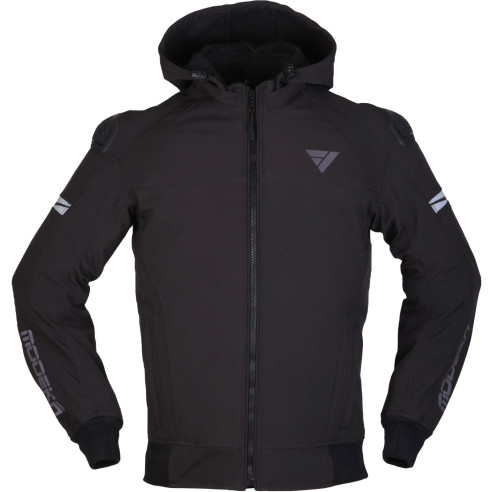 Modeka Softshell-Hoodie CLARKE SPORT Motorradjacke wasserdicht CE A mit Protektoren und Thermofutter