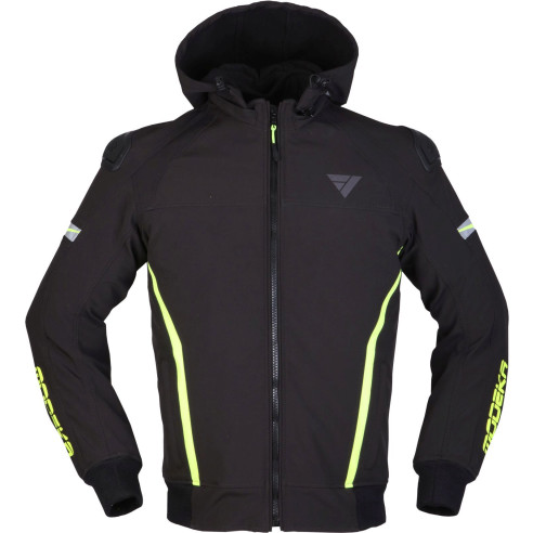 Modeka Softshell-Hoodie CLARKE SPORT Motorradjacke wasserdicht CE A mit Protektoren und Thermofutter